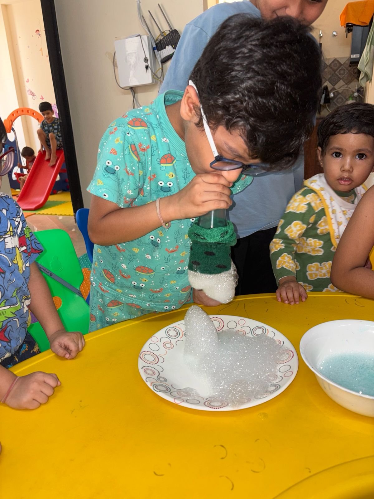 Children engaged in a classroom activity